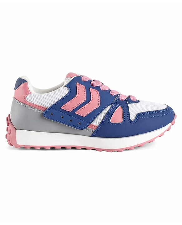 Pine Kids Lace Up Sneaker with Stripes - Pink & Blue