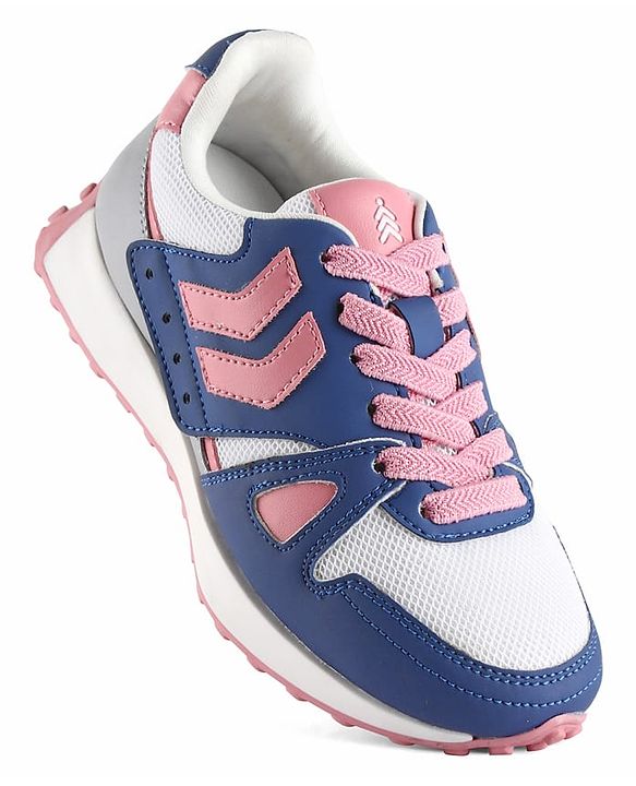 Pine Kids Lace Up Sneaker with Stripes - Pink & Blue