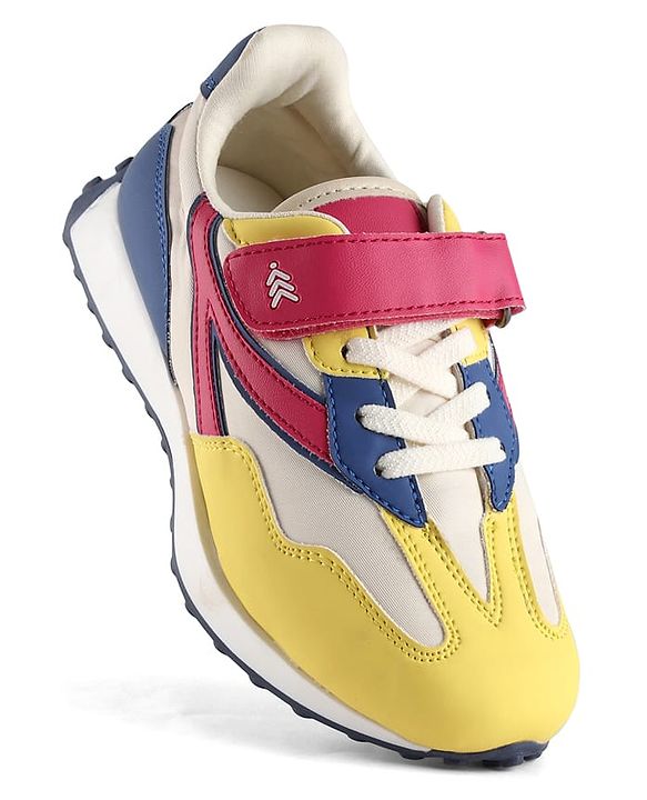 Pine Kids Velcro Closure Sneaker - Pink & Yellow