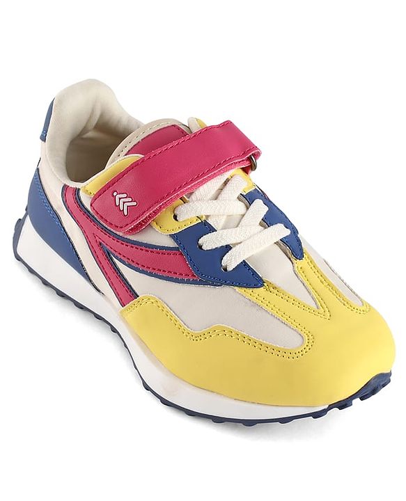Pine Kids Velcro Closure Sneaker - Pink & Yellow
