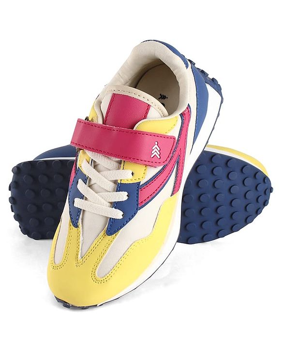 Pine Kids Velcro Closure Sneaker - Pink & Yellow