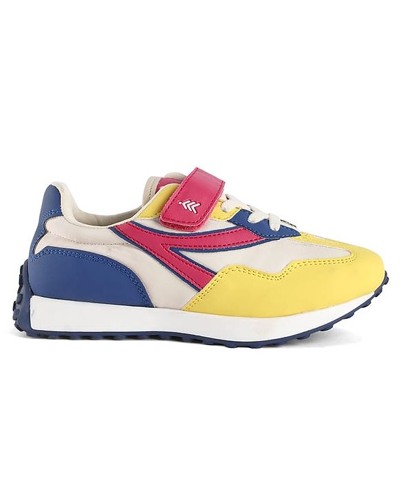 Pine Kids Velcro Closure Sneaker - Pink & Yellow