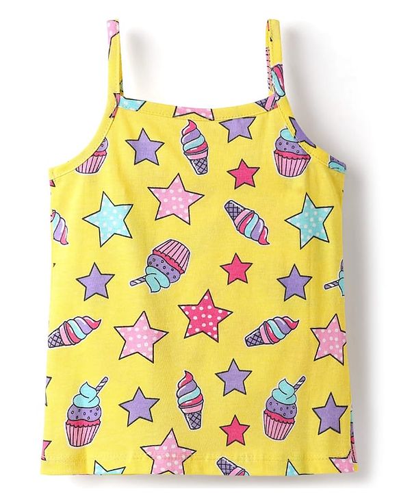 Babyhug 100% Cotton Antibacterial Slips With Polka Dots Stars & Ice cream Print Pack Of 3 - Lilac Yellow & Pink