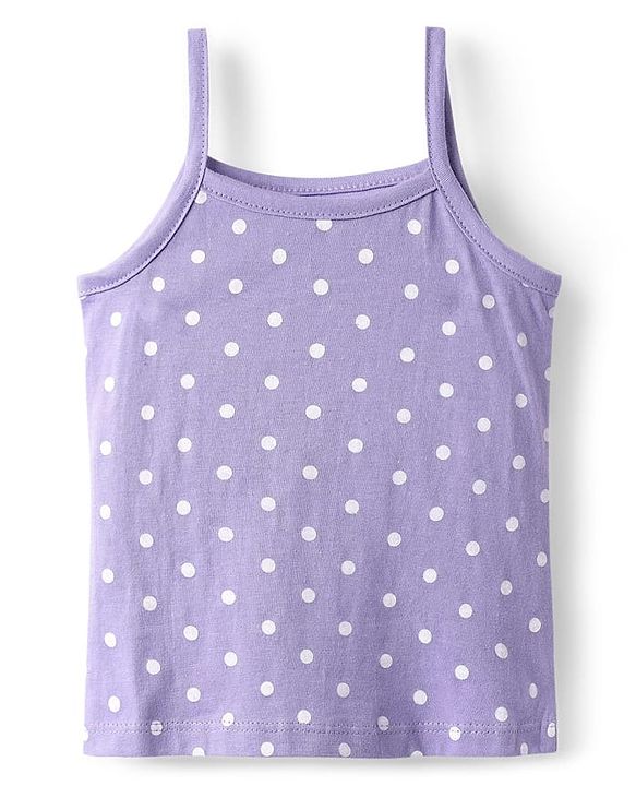 Babyhug 100% Cotton Antibacterial Slips With Polka Dots Stars & Ice cream Print Pack Of 3 - Lilac Yellow & Pink