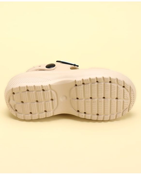 Pine Kids Back Strap Clogs with Airplane Applique - Beige