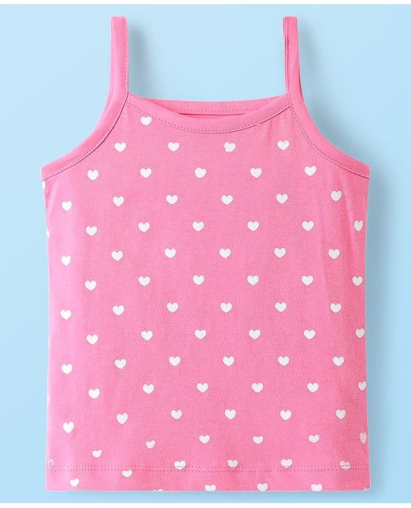Babyhug 100% Cotton Antibacterial Slips With Hearts & Rainbow Print Pack Of 3 - Pink Yellow & White