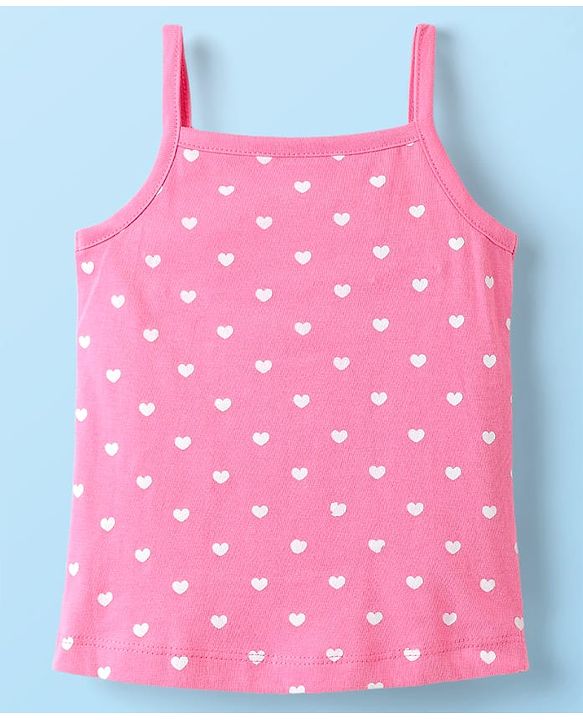 Babyhug 100% Cotton Antibacterial Slips With Hearts & Rainbow Print Pack Of 3 - Pink Yellow & White