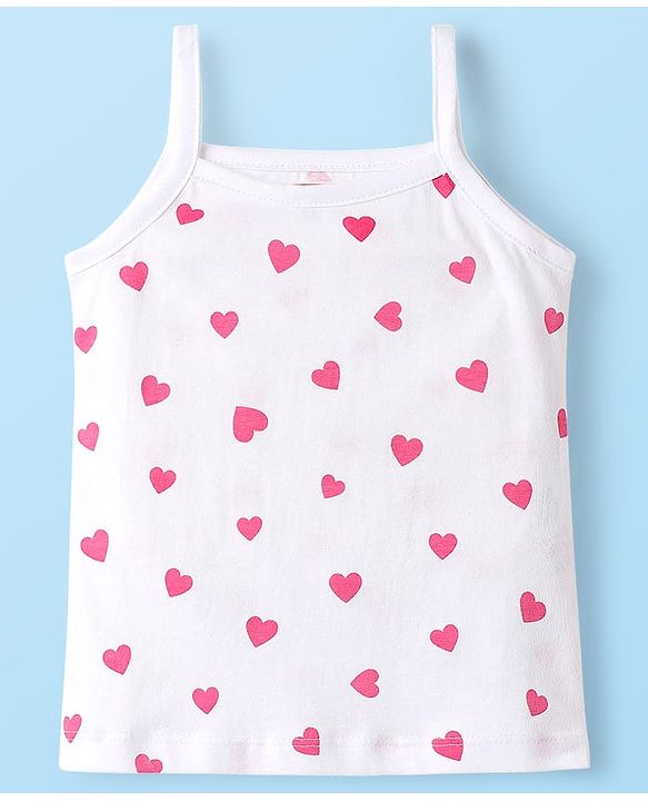 Babyhug 100% Cotton Antibacterial Slips With Hearts & Bunny Print Pack Of 3 - Pink Yellow & White