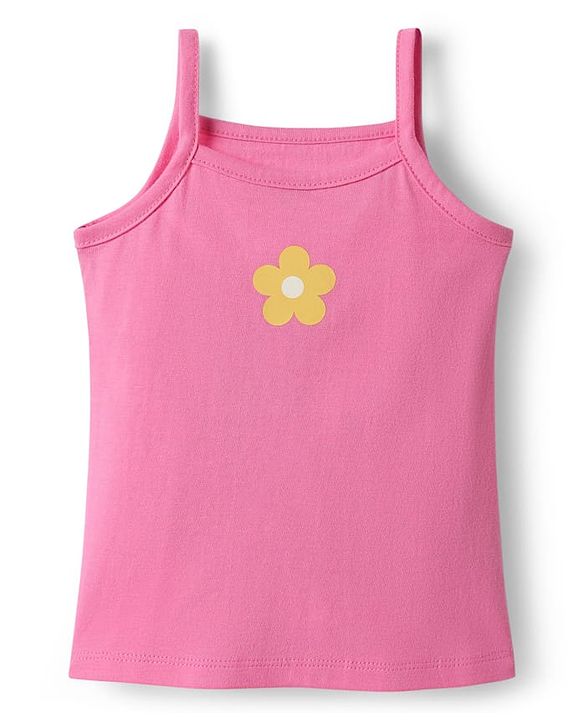 Babyhug 100% Cotton Single Jersey Knit Antibacterial Sleeveless Slips With Floral  Print Pack Of 3 - Pink Yellow & Light Blue