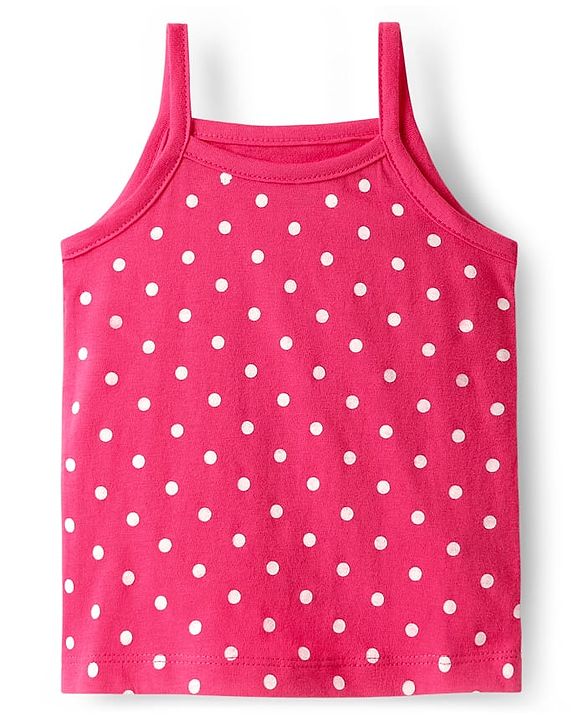 Babyhug 100% Cotton Antibacterial Slips With Polka Dots & Floral Print Pack Of 3 -Dark Pink Yellow & Navy Blue