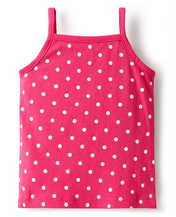 Babyhug 100% Cotton Antibacterial Slips With Polka Dots & Floral Print Pack Of 3 -Dark Pink Yellow & Navy Blue