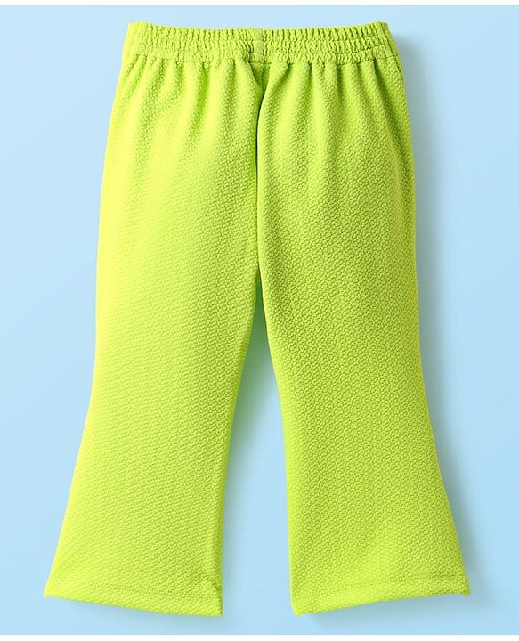 Babyhug Knit Full Sleeves 3 Piece Party Suit - Neon Green & White