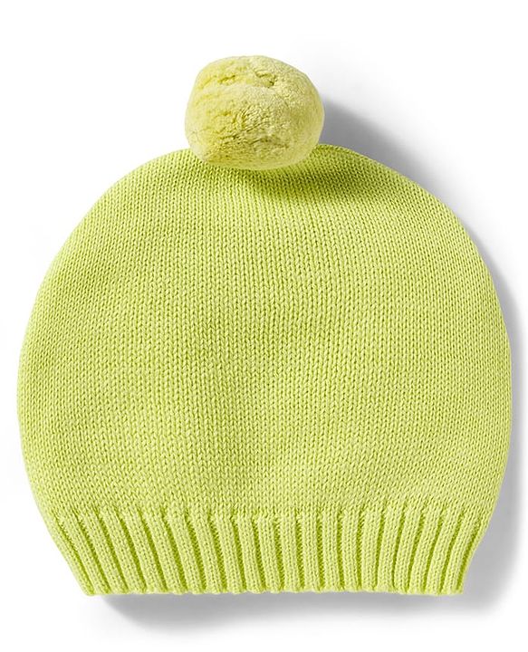 Babyhug Organic Cotton Knit Full Sleeves Striped Pullover Sweater Set with Cap & Tiger Patch Detailing - Limegreen