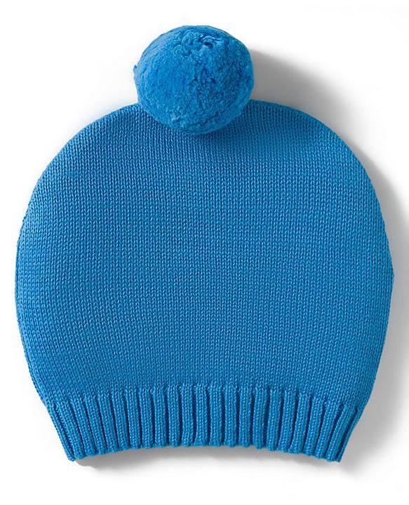 Babyhug Organic Cotton Knitted Full Raglan Sleeves Sweater Set With Tractor Design & Cap - Blue