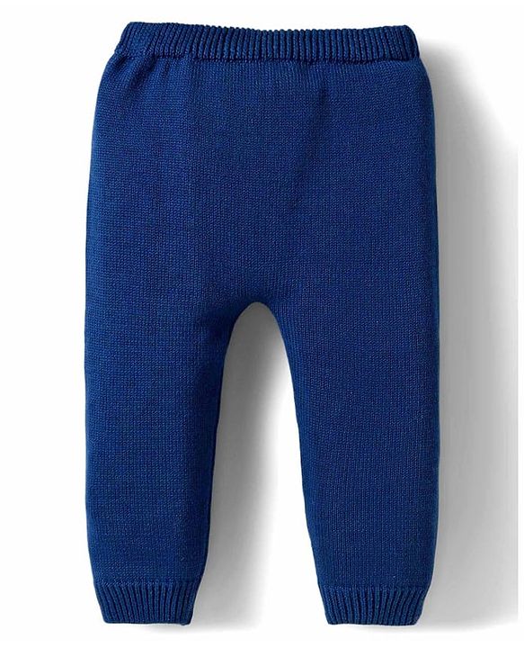 Babyhug Organic Cotton Knit Full Sleeves Sweater Set with Color Block Design Tiger Patch Pocket Detailing & Cap - Blue Yellow & Grey