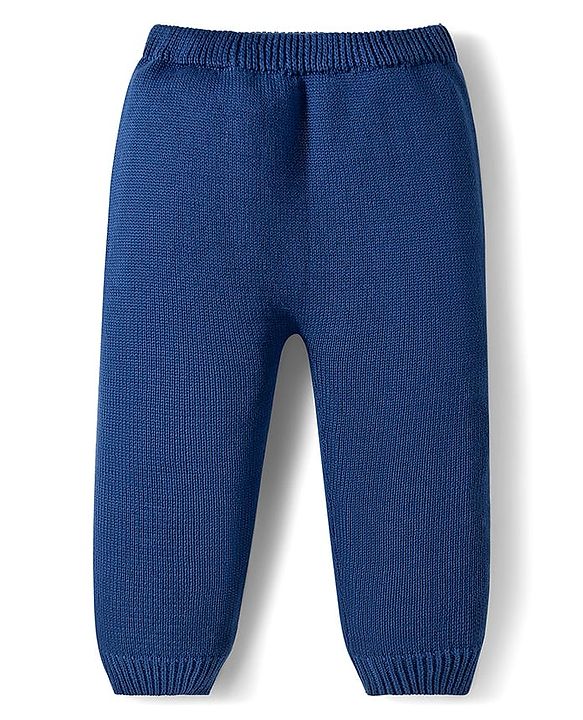 Babyhug Organic Cotton Knit Full Sleeves Sweater Set with Fair Isle Print & Cap - Red & Navy Blue