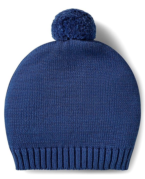 Babyhug Organic Cotton Knit Full Sleeves Sweater Set with Fair Isle Print & Cap - Red & Navy Blue