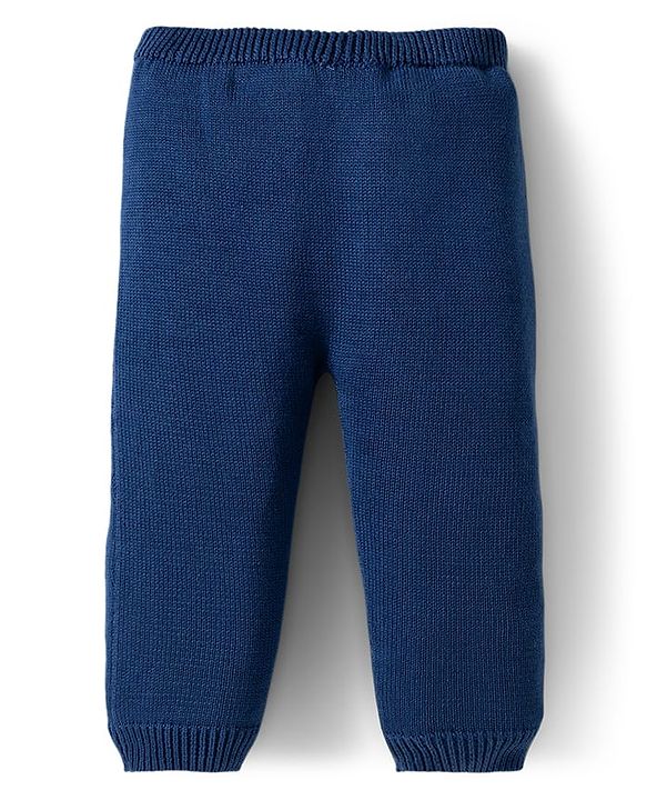 Babyhug Organic Cotton Knit Full Sleeves Sweater Set with Fair Isle Print & Cap - Red & Navy Blue
