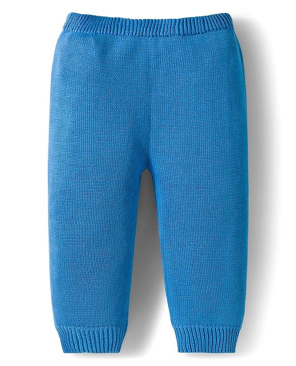 Babyhug Organic Cotton Knit Full Sleeves Sweater Set with Stripes & Bee Nice Patch & Cap - Blue