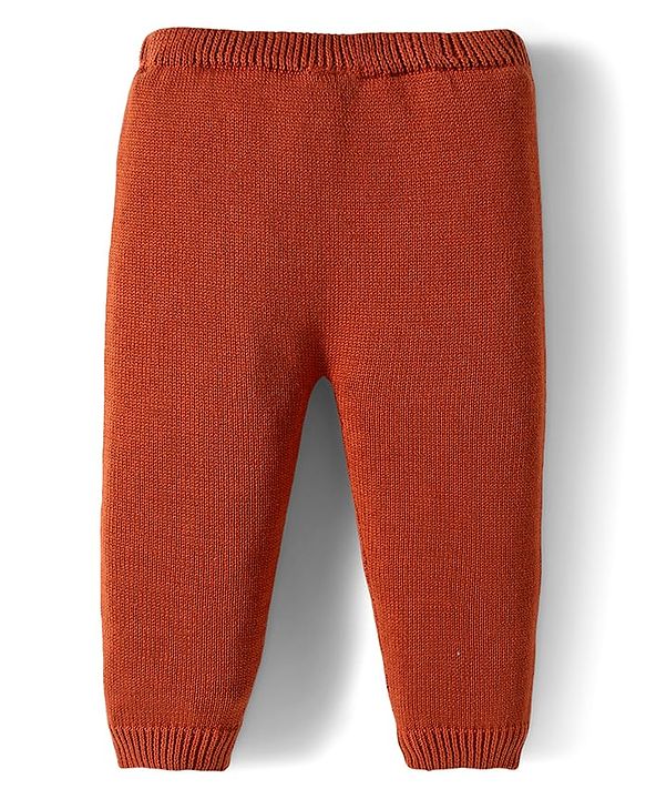 Babyhug Organic Cotton Knit Full Sleeves Sweater Set with Teddy Bear Print & Cap - Brown