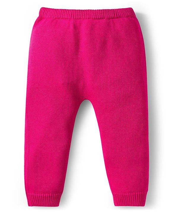 Babyhug Organic Cotton Knitted Full Sleeves Sweater Set With Butterfly Design & Cap - Dark Pink & White
