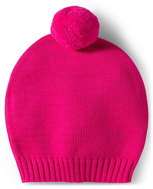 Babyhug Organic Cotton Knitted Full Sleeves Sweater Set With Butterfly Design & Cap - Dark Pink & White