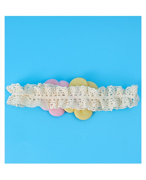 Babyhug Free Size Headbands with Floral Applique Pack of  2 - White