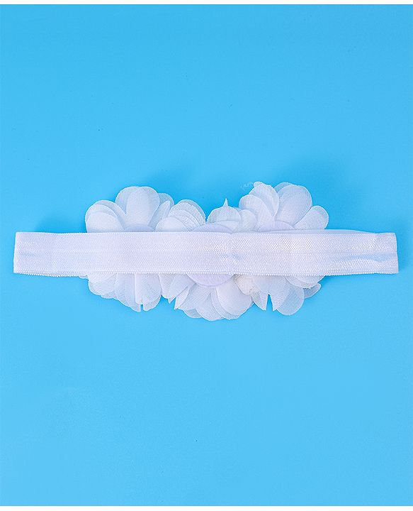 Babyhug Bow & Floral Applique Headband  Pack of 3 Print - White & Pink