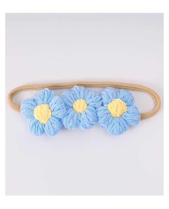 Babyhug Headbands with Floral Applique Pack of 2 - Blue and Pink