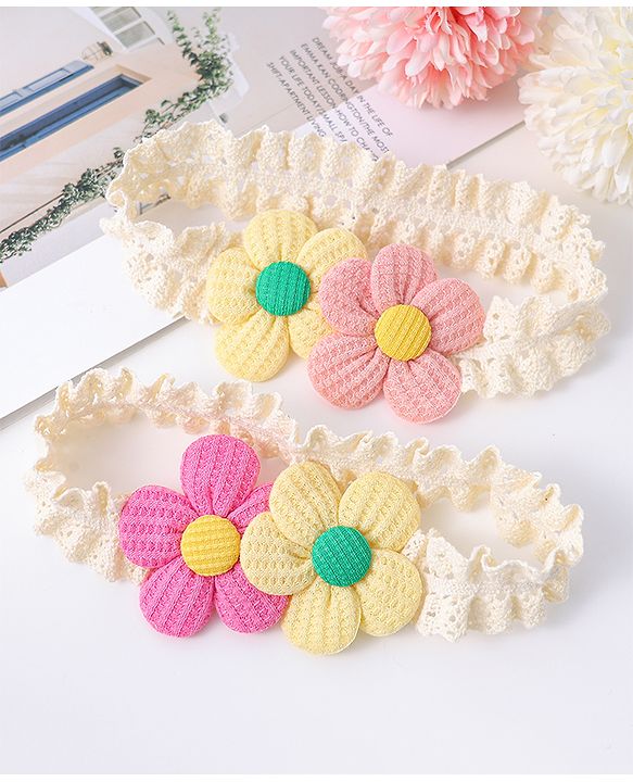 Babyhug Free Size Bow Applique Rubber Bands Set of 5 - Multicolor main image 1