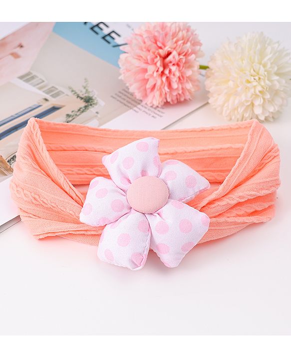 Babyhug Free Size Headband with Floral Applique - Pink
