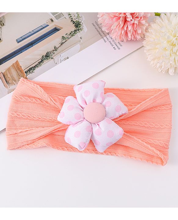 Babyhug Free Size Headband with Floral Applique - Pink