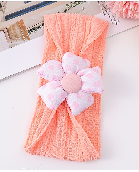 Babyhug Free Size Headband with Floral Applique - Pink