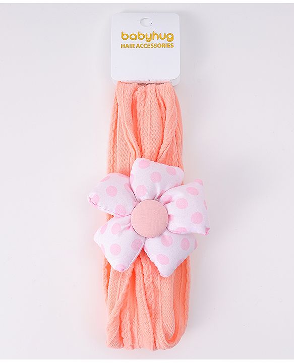Babyhug Free Size Headband with Floral Applique - Pink