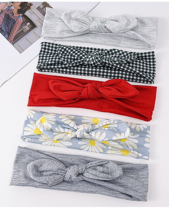 Babyhug Free Size Headbands with Flower Applique Pack of 3 - Multicolor main image 1