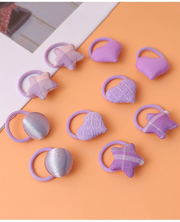 Babyhug Free Size Rubber Bands Pack Of 10 - Purple