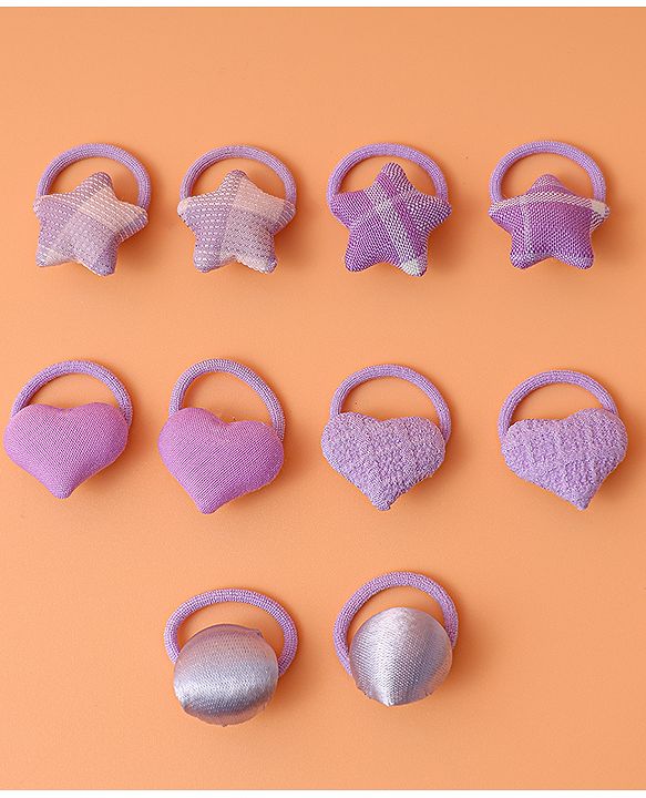 Babyhug Free Size Rubber Bands Pack Of 10 - Purple