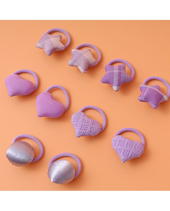 Babyhug Free Size Rubber Bands Pack Of 10 - Purple