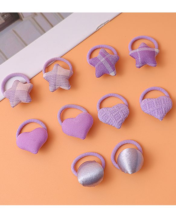Babyhug Free Size Rubber Bands Pack Of 10 - Purple