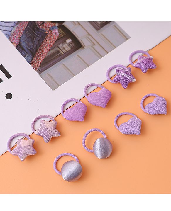 Babyhug Free Size Rubber Bands Pack Of 10 - Purple