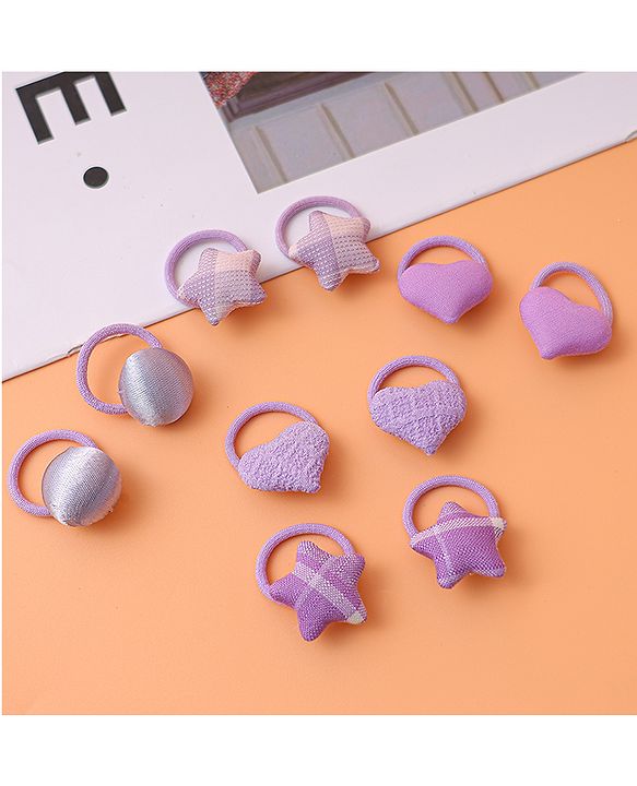 Babyhug Free Size Rubber Bands Pack Of 10 - Purple