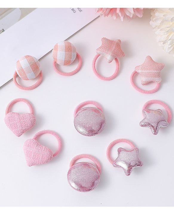 Babyhug Free Size Rubber Bands Pack Of 10 - Pink