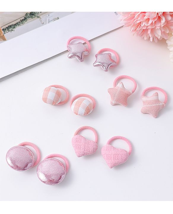Babyhug Free Size Rubber Bands Pack Of 10 - Pink