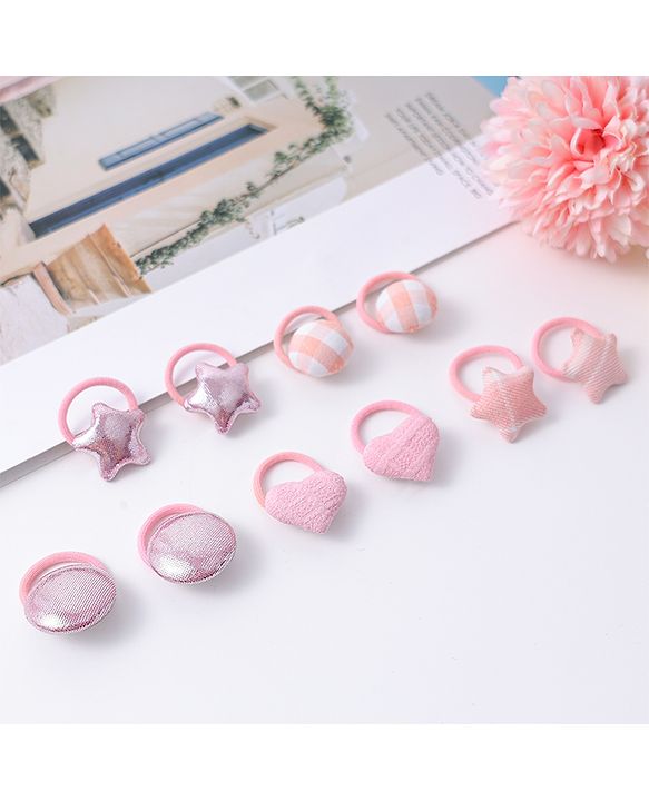 Babyhug Free Size Rubber Bands Pack Of 10 - Pink