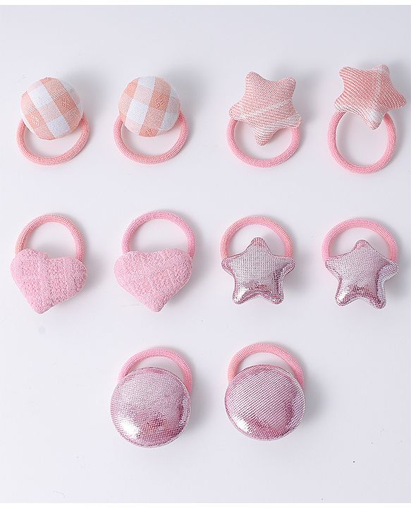 Babyhug Free Size Rubber Bands Pack Of 10 - Pink
