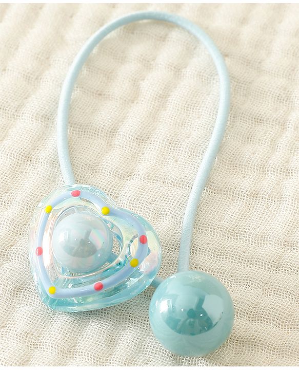 Babyhug Free Size Rubber Band With Heart Applique - Light Blue
