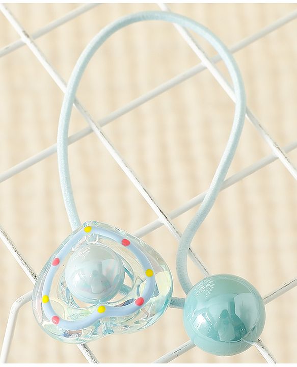Babyhug Free Size Rubber Band With Heart Applique - Light Blue