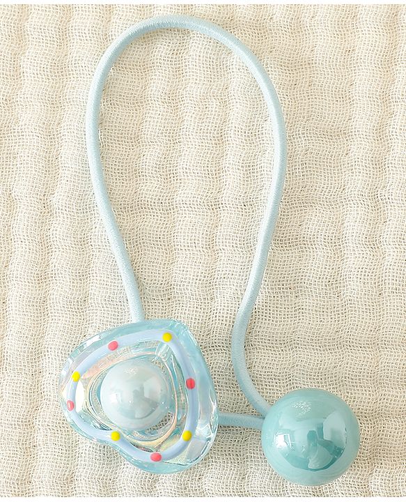 Babyhug Free Size Rubber Band With Heart Applique - Light Blue