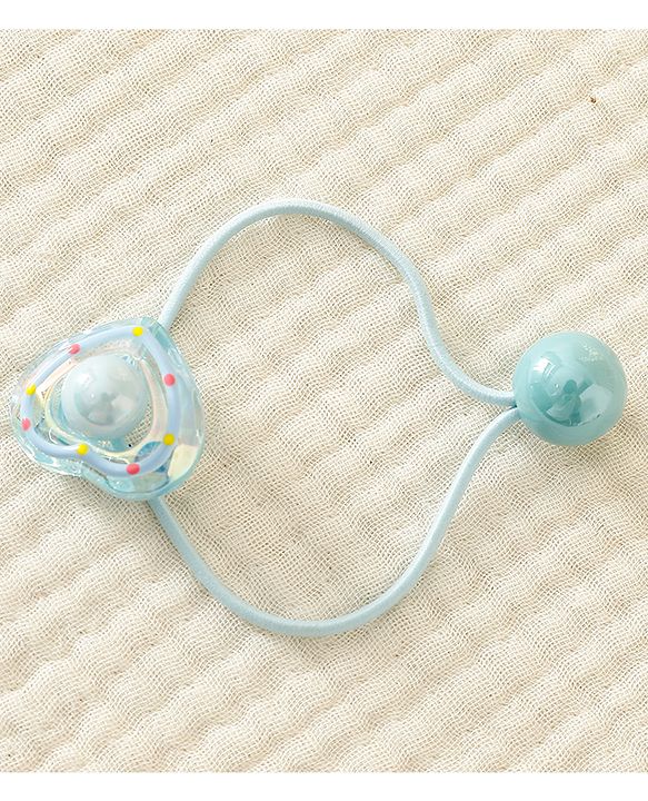 Babyhug Free Size Rubber Band With Heart Applique - Light Blue