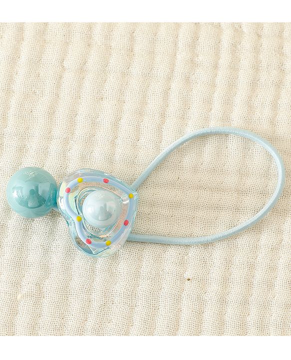 Babyhug Free Size Rubber Band With Heart Applique - Light Blue